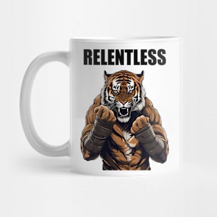 Relentless Motivational Tiger Boxer Gift Mug